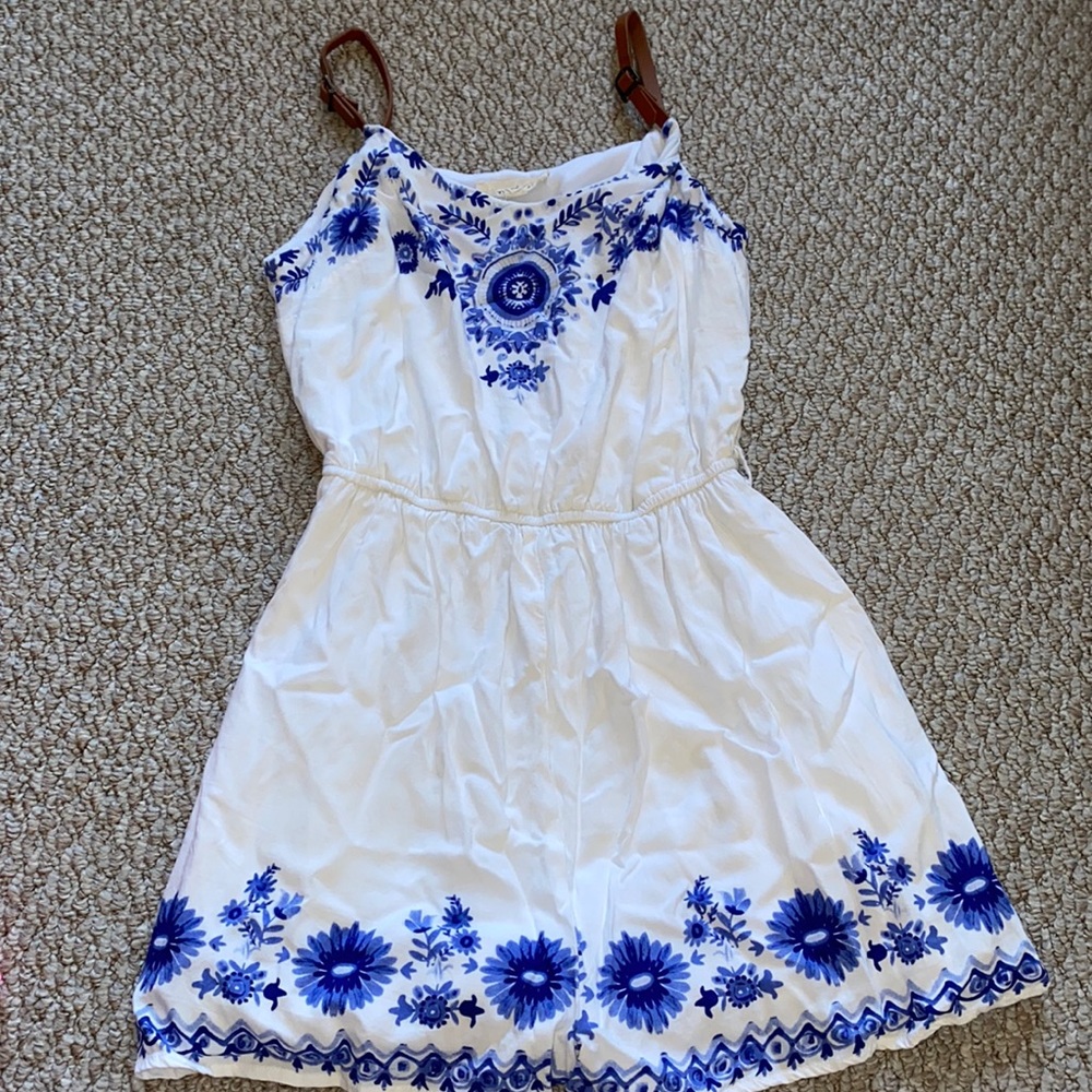 White and Blue Romper